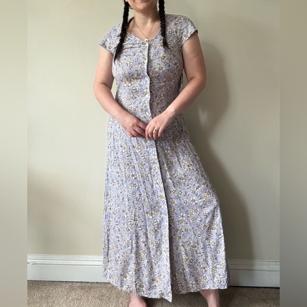 NWT Vintage Dress Barn Floral Purple and Yellow Dress
